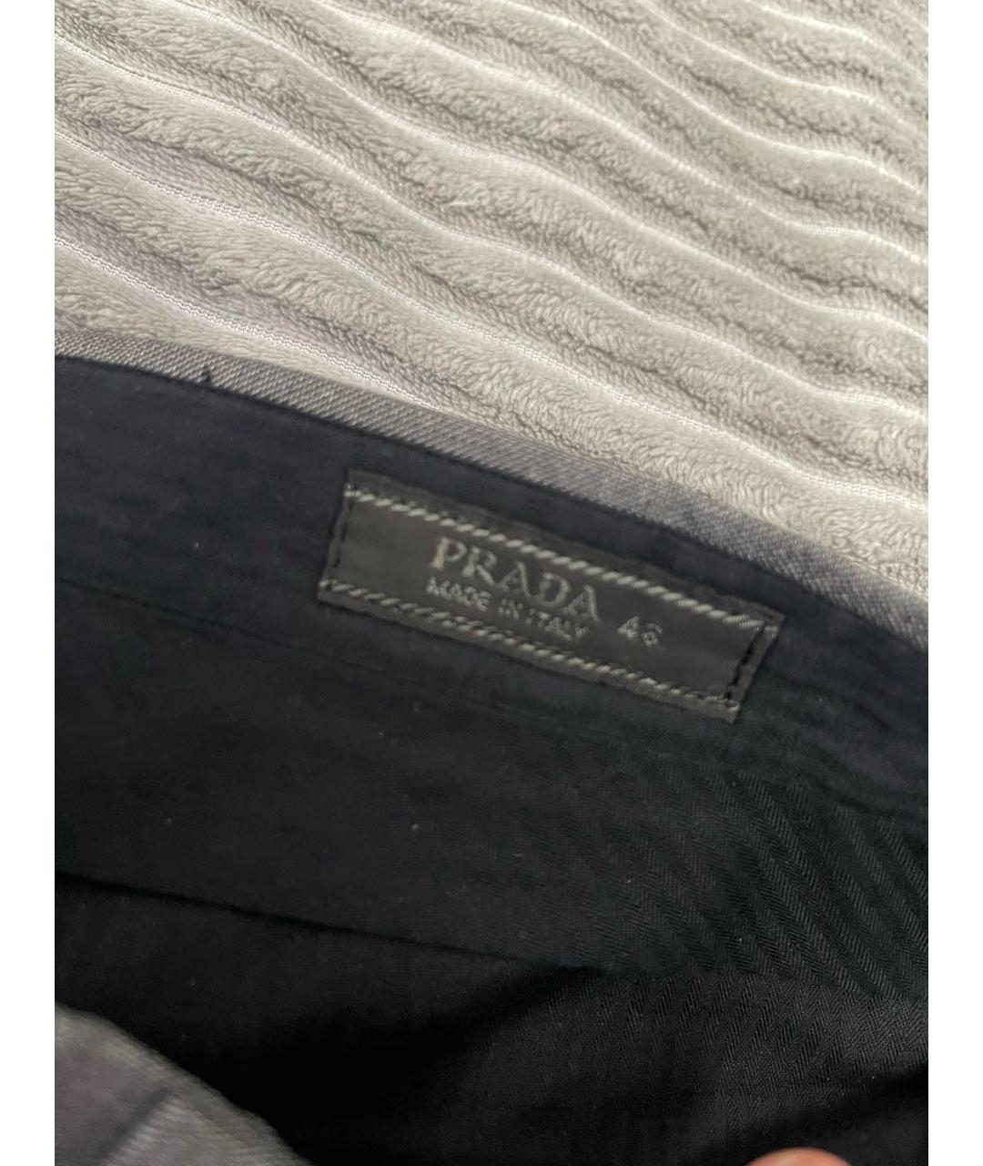 PRADA Серые шерстяные классические брюки, фото 3