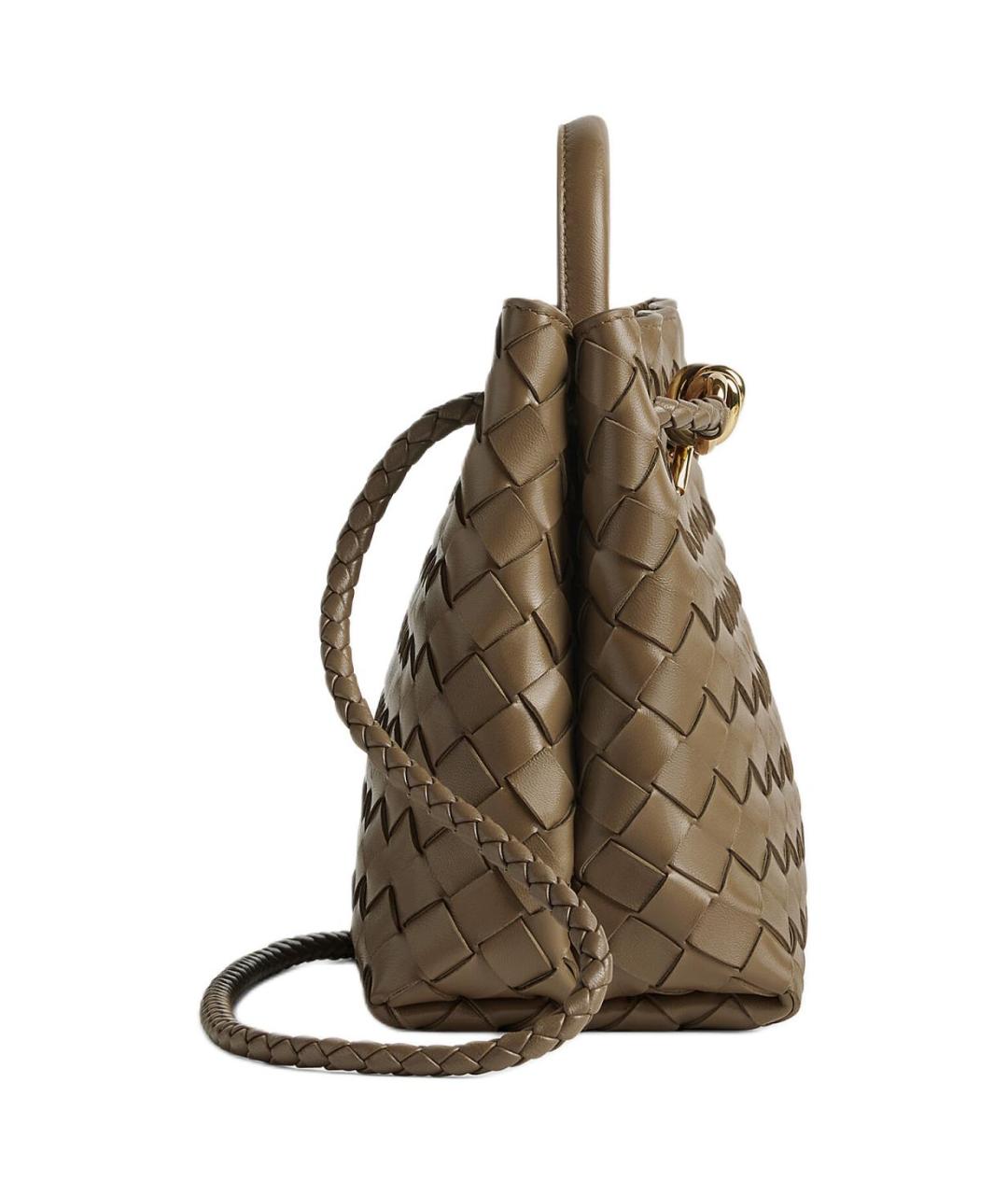 BOTTEGA VENETA Хаки кожаная сумка с короткими ручками, фото 2