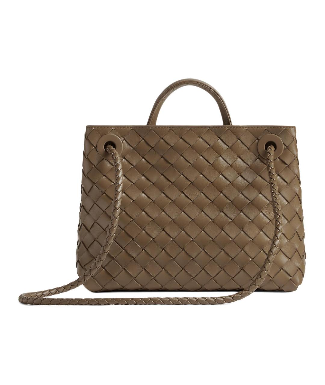 BOTTEGA VENETA Хаки кожаная сумка с короткими ручками, фото 3