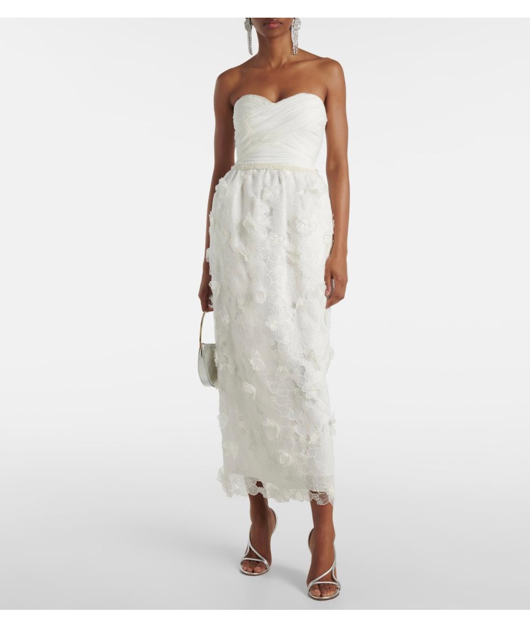 SELF-PORTRAIT Белое вискозное коктейльное платье, фото 2