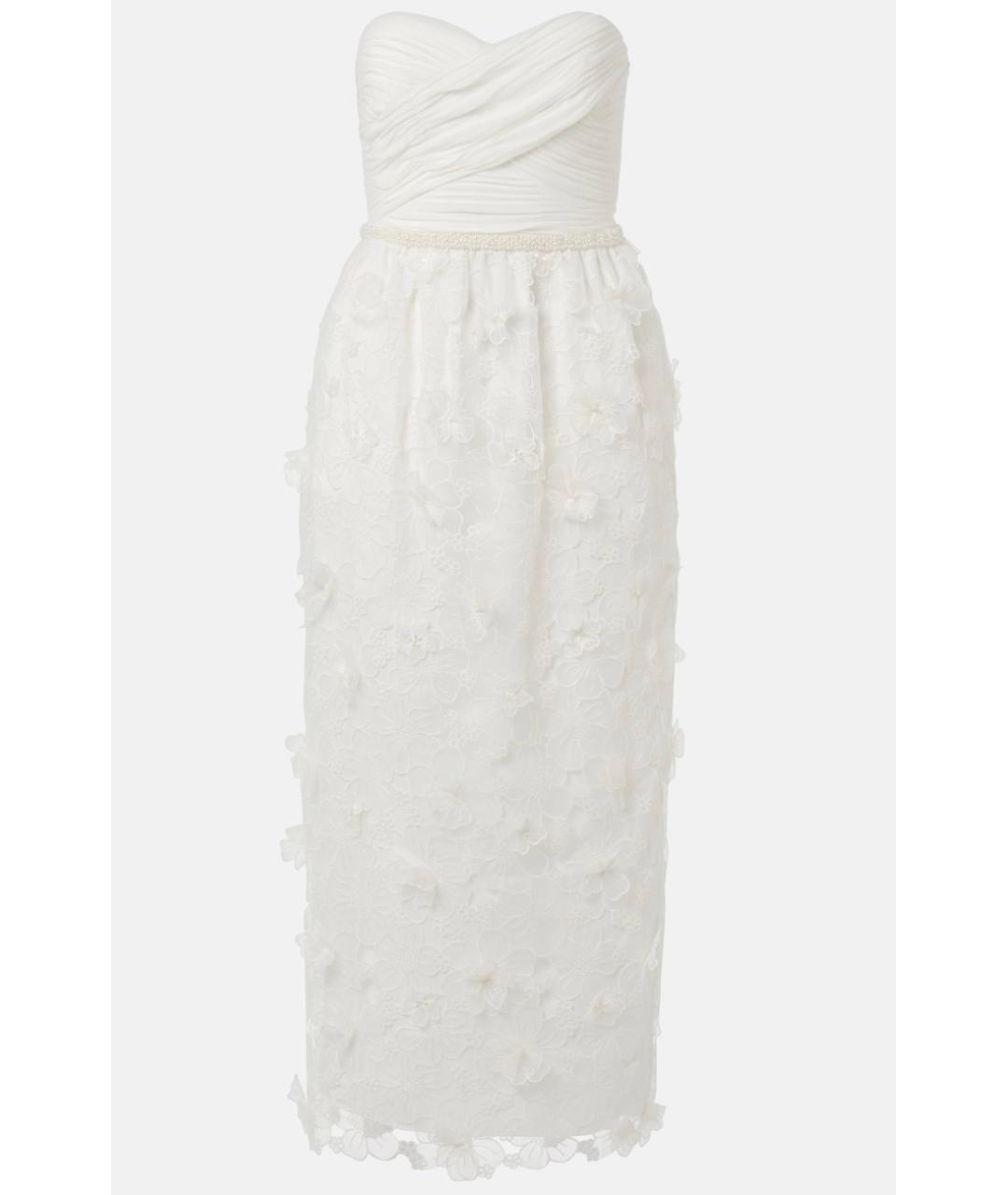 SELF-PORTRAIT Белое вискозное коктейльное платье, фото 7