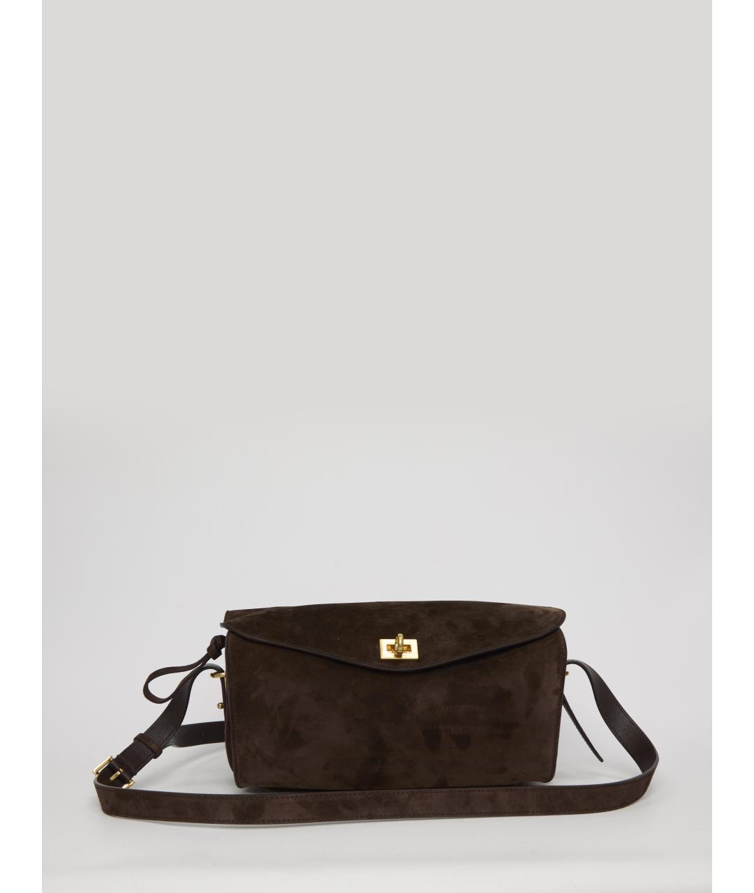 BALENCIAGA Коричневая замшевая сумка через плечо, фото 5