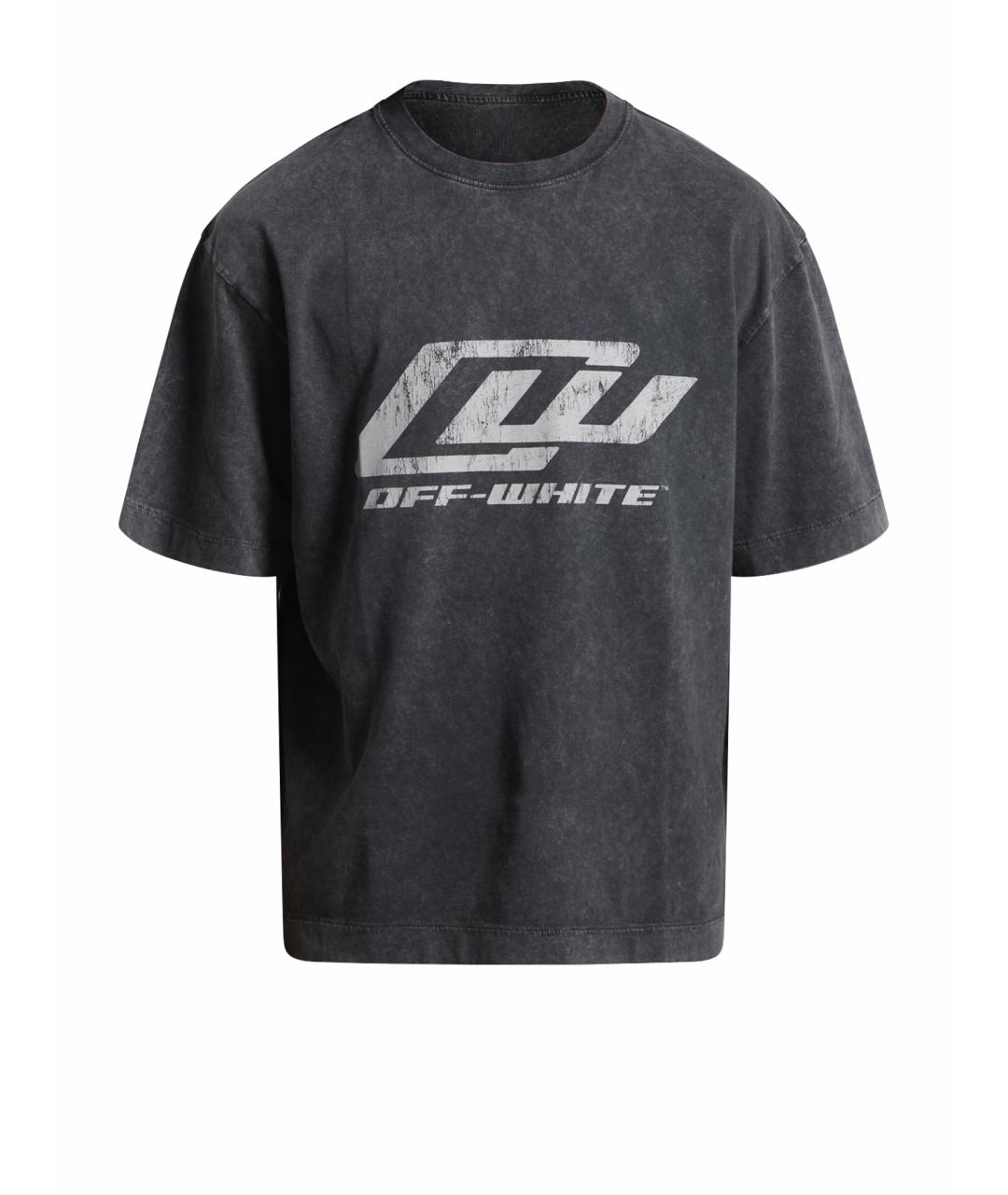 OFF-WHITE Черная хлопковая футболка, фото 1