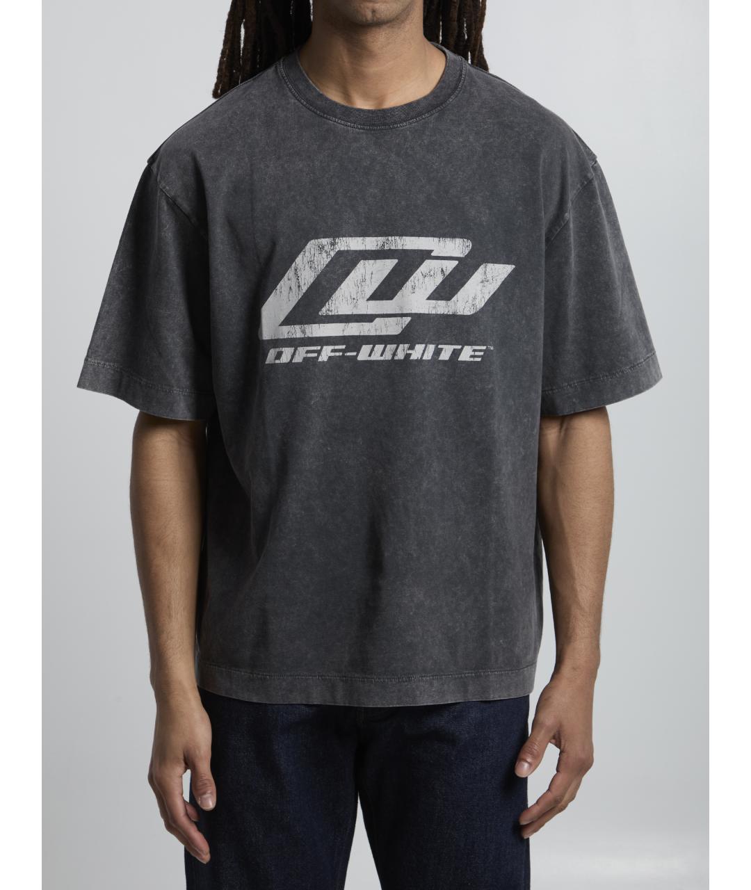 OFF-WHITE Черная хлопковая футболка, фото 5