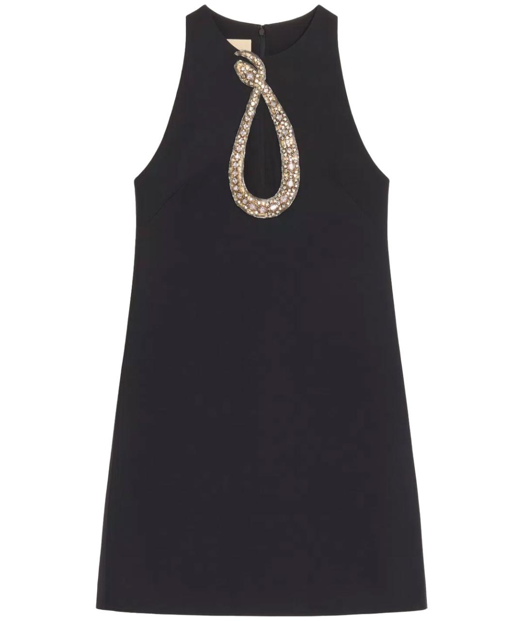 VALENTINO Черное шерстяное вечернее платье, фото 1