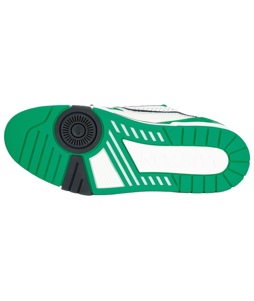 LOUIS VUITTON Зеленые кожаные кроссовки, фото 5