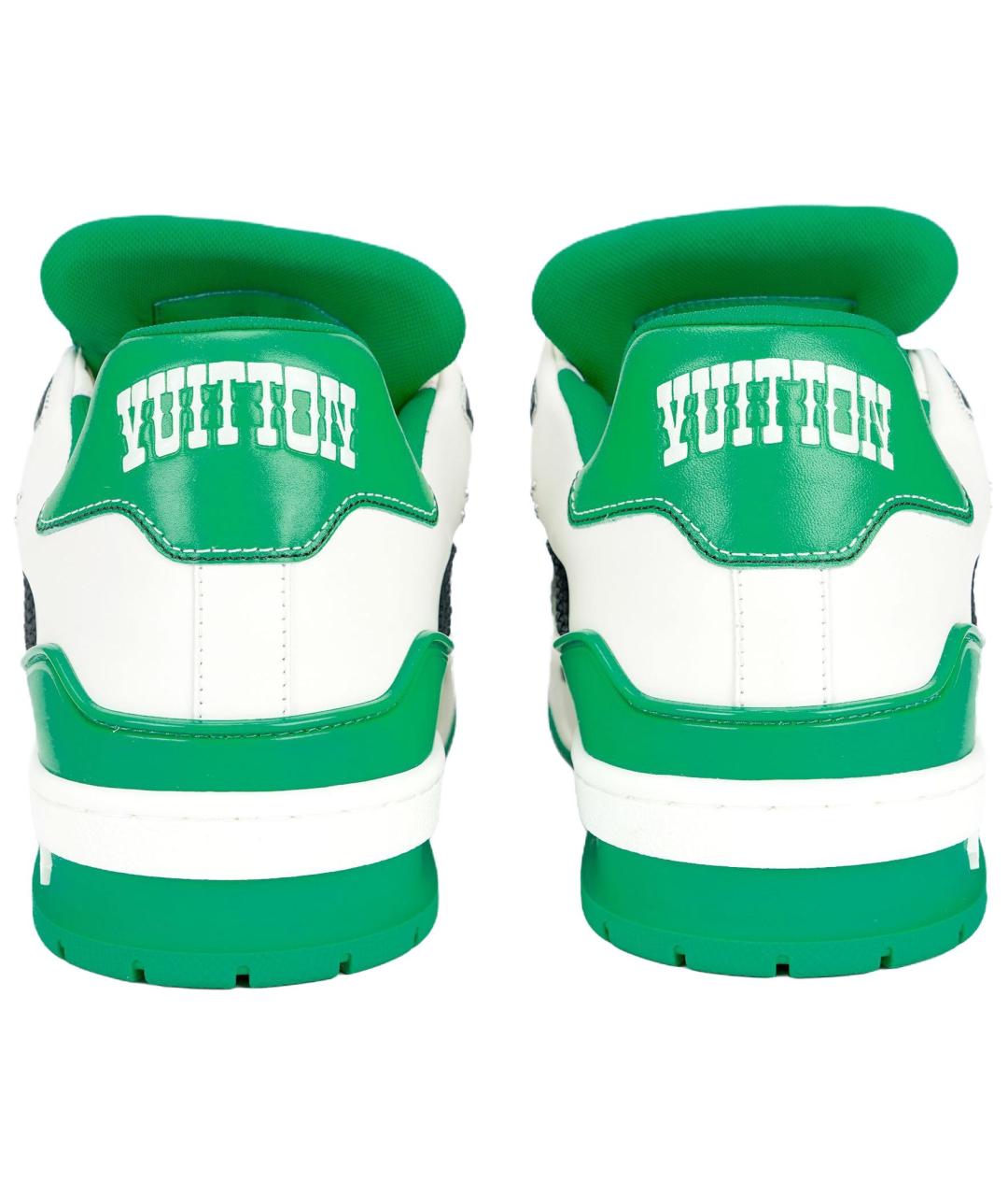 LOUIS VUITTON Зеленые кожаные кроссовки, фото 4