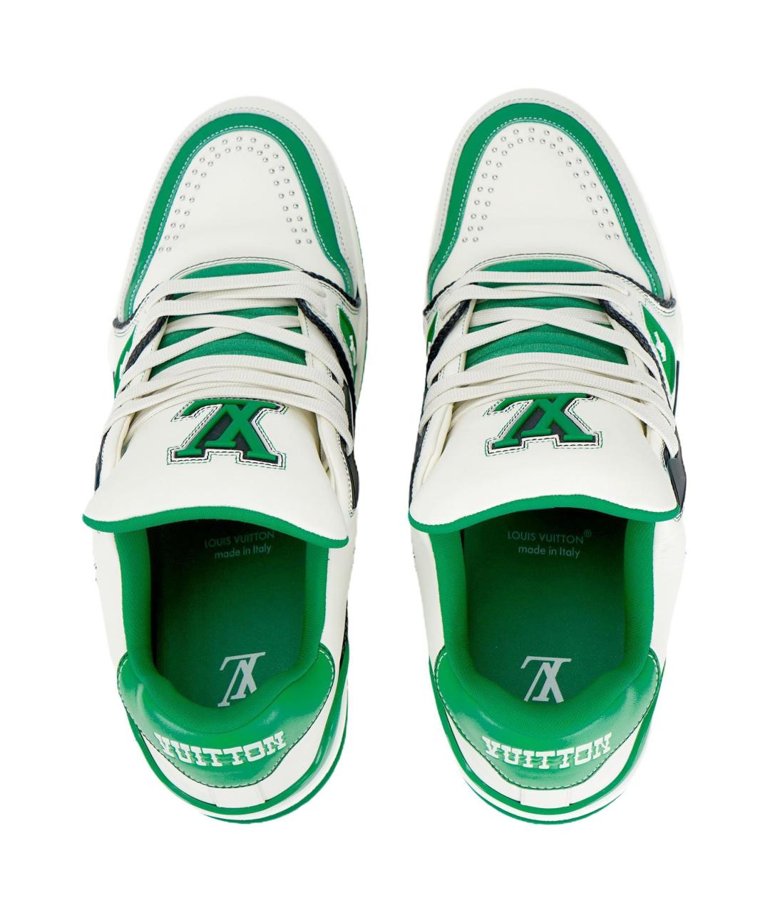 LOUIS VUITTON Зеленые кожаные кроссовки, фото 3