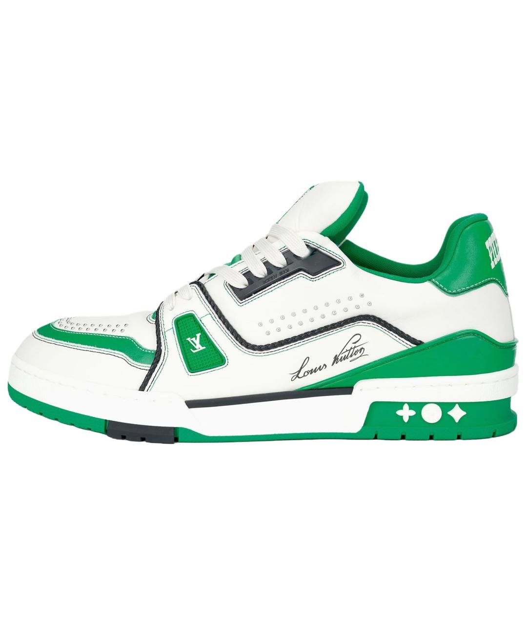 LOUIS VUITTON Зеленые кожаные кроссовки, фото 2