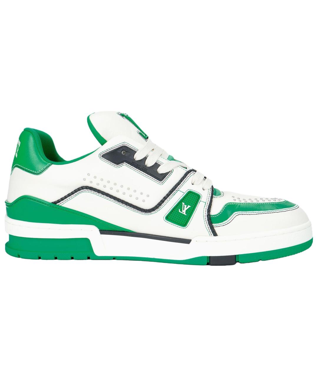 LOUIS VUITTON Зеленые кожаные кроссовки, фото 1