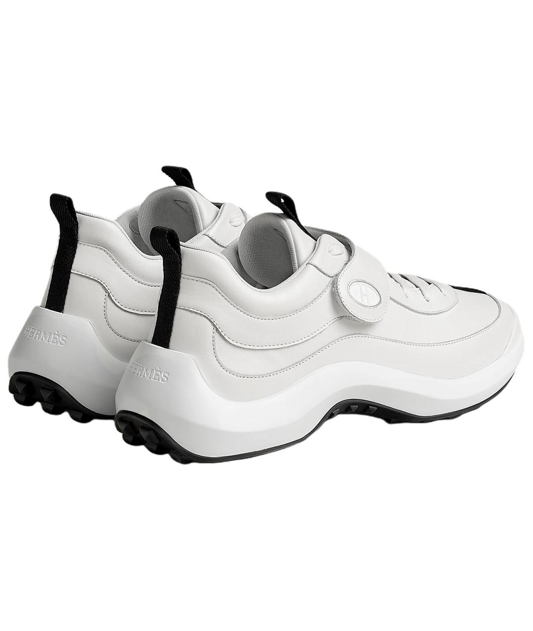 HERMES Белые кожаные низкие кроссовки / кеды, фото 5