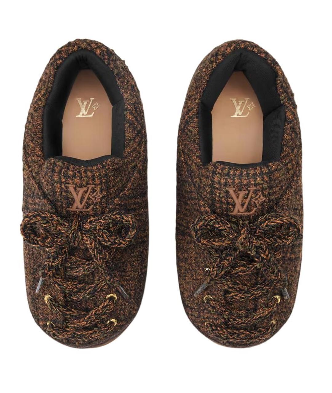 LOUIS VUITTON Коричневые текстильные низкие ботинки, фото 4