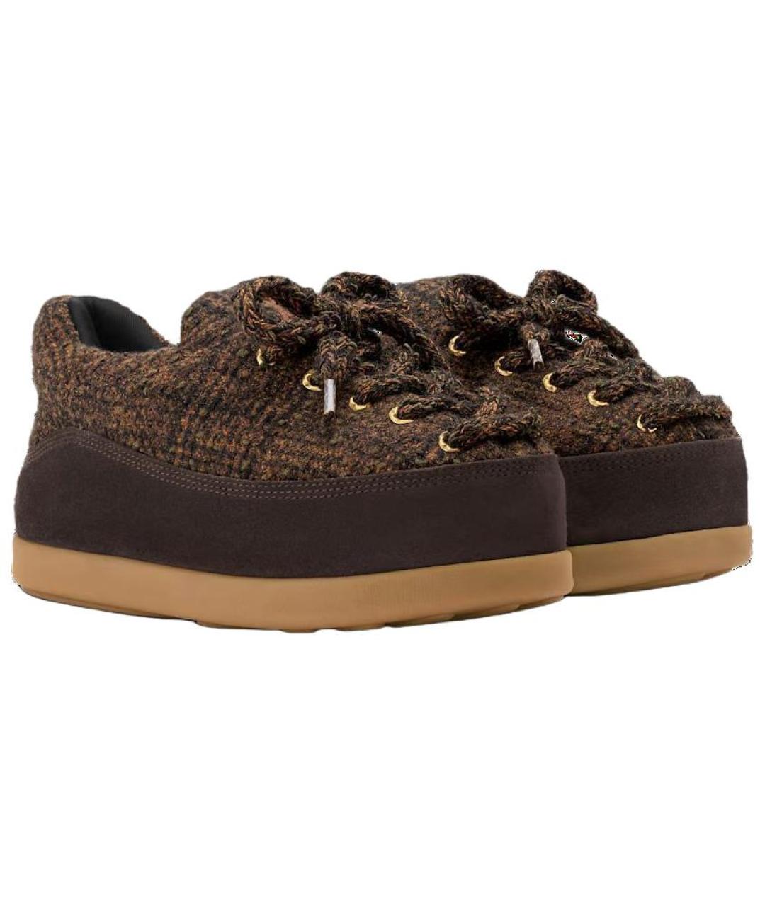 LOUIS VUITTON Коричневые текстильные низкие ботинки, фото 3