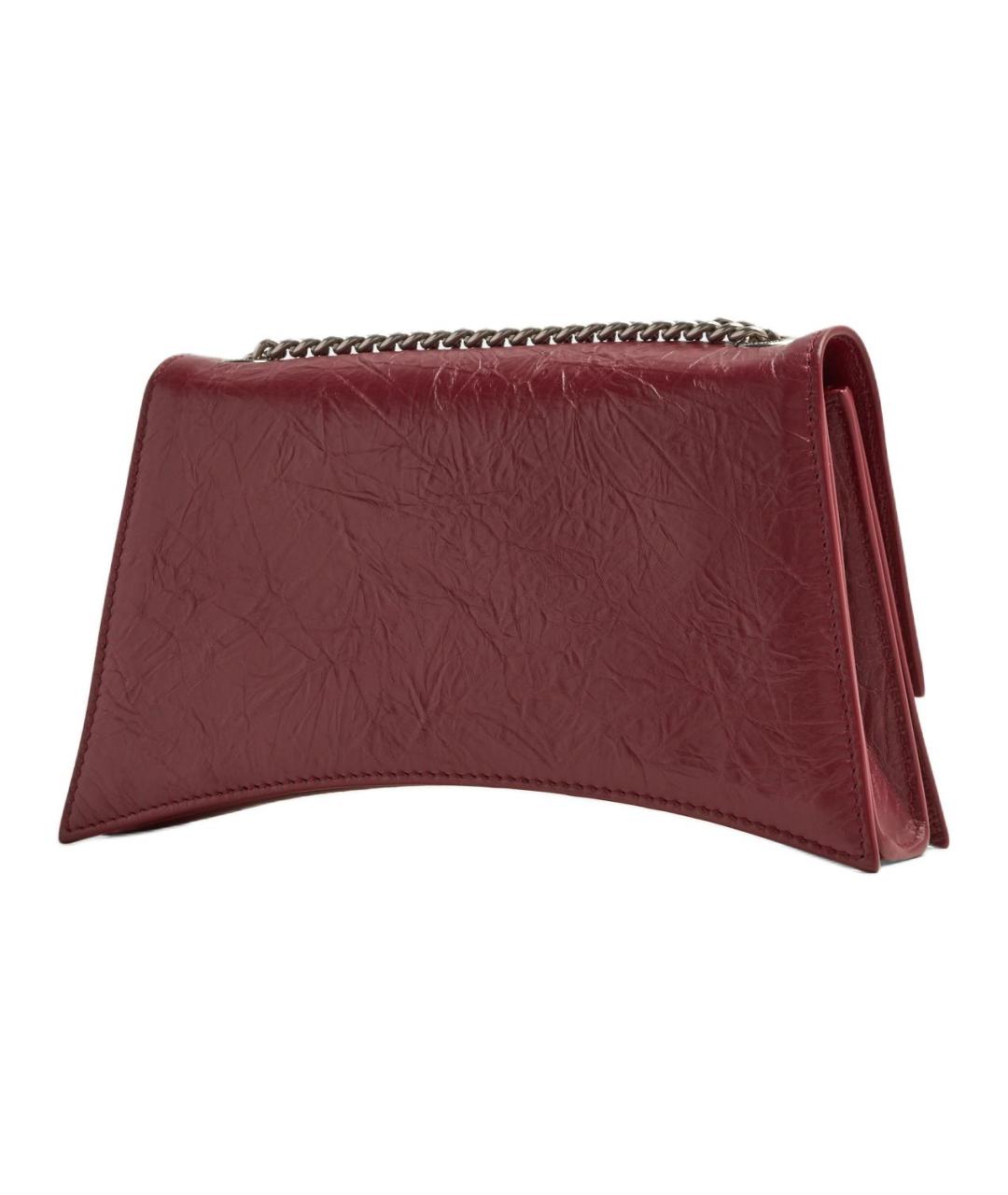 BALENCIAGA Бордовая кожаная сумка через плечо, фото 2
