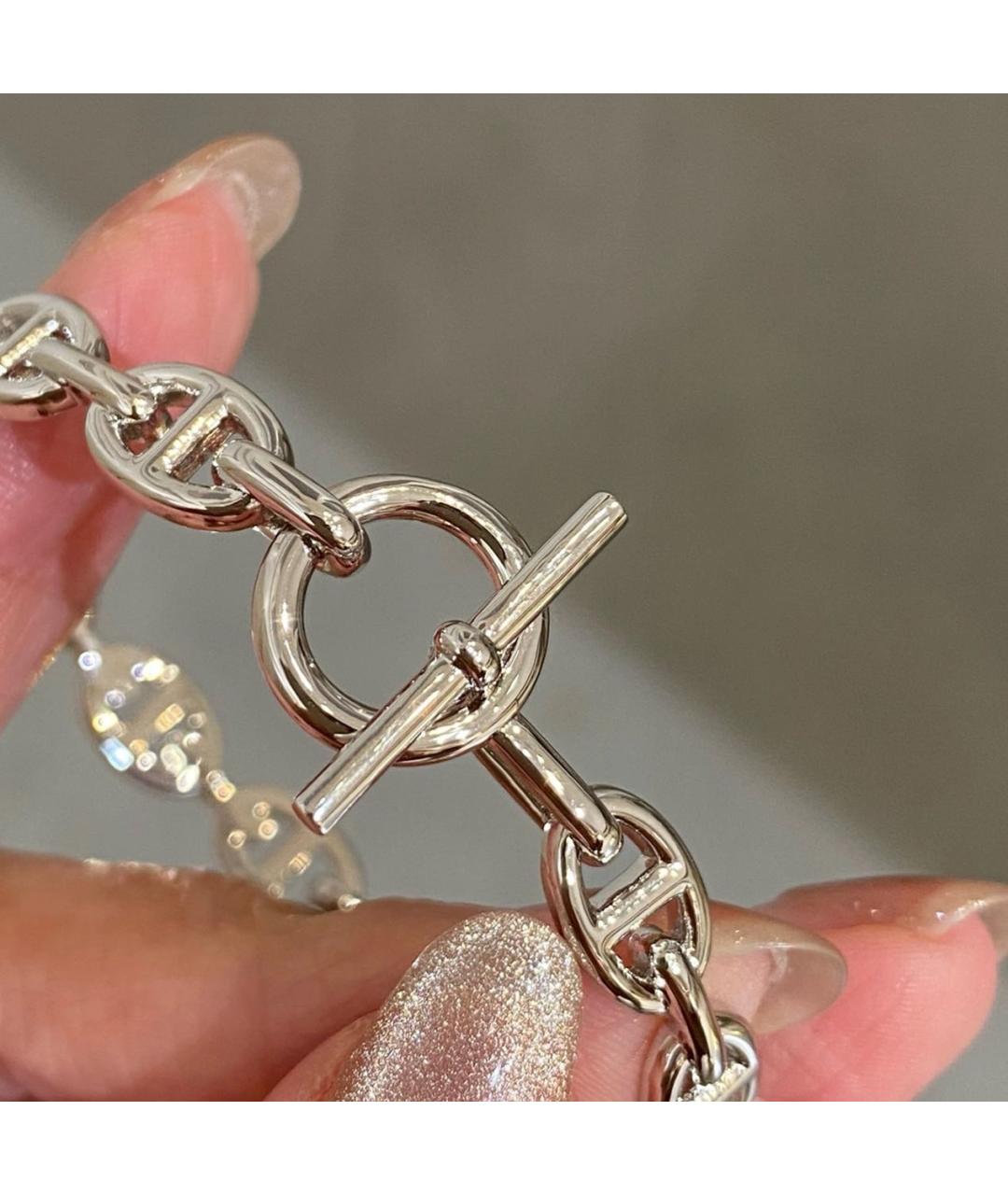 HERMES Серебрянный серебряный браслет, фото 6