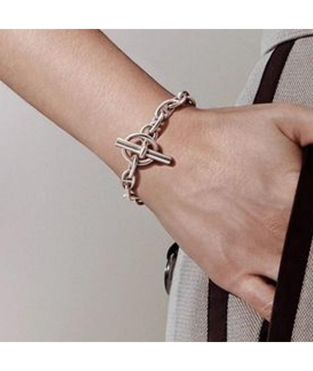 HERMES Серебрянный серебряный браслет, фото 4