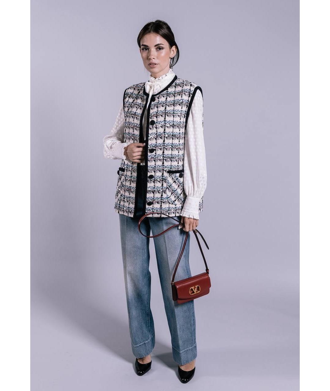 VALENTINO Голубые хлопковые прямые джинсы, фото 7