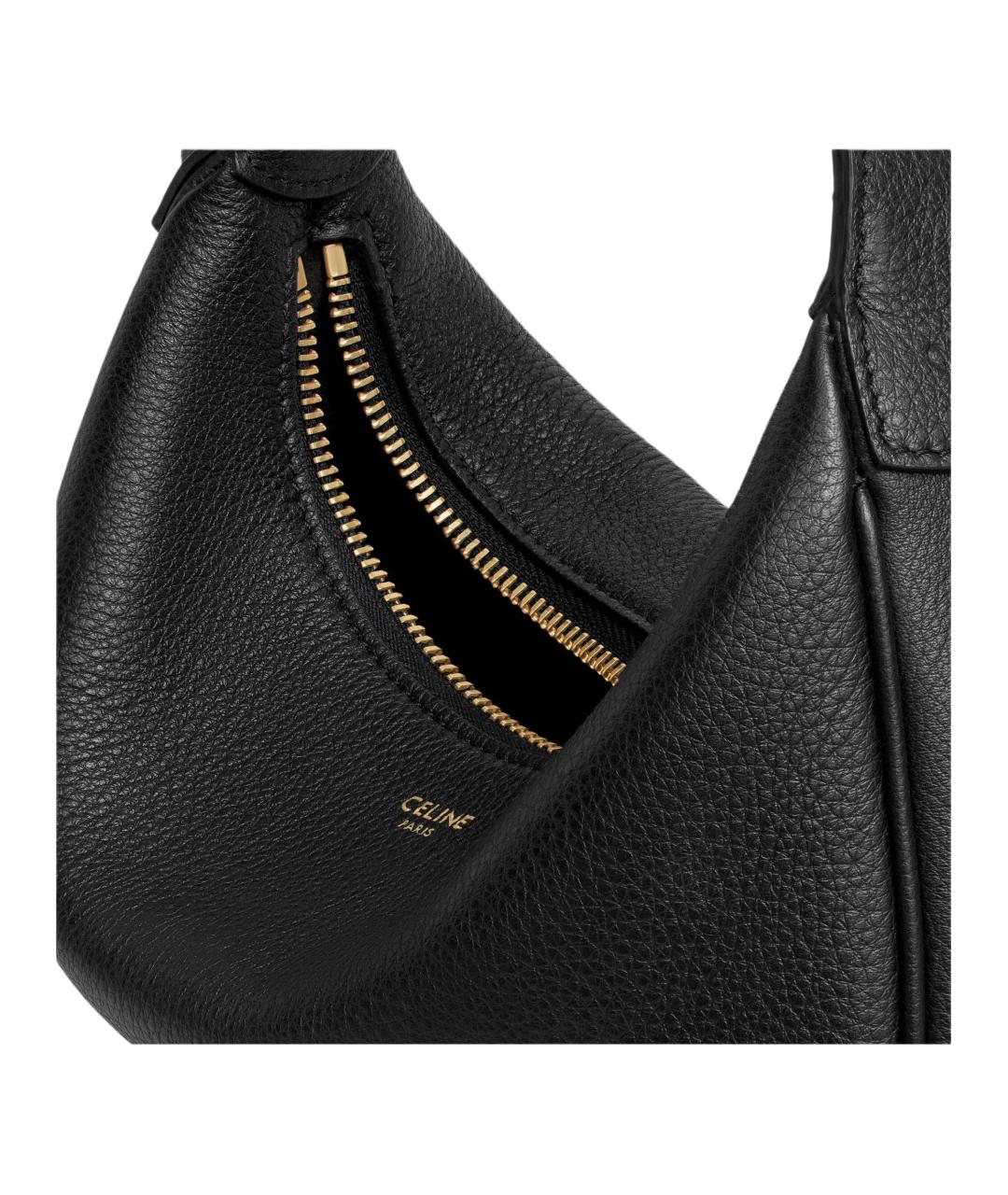 CELINE Черная кожаная сумка через плечо, фото 4