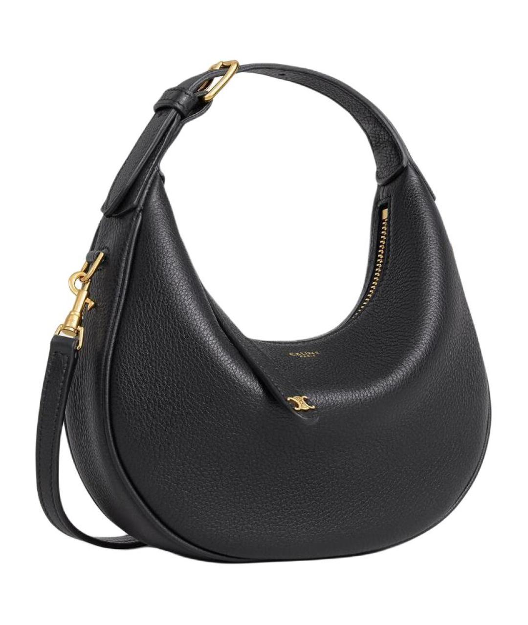 CELINE Черная кожаная сумка через плечо, фото 2