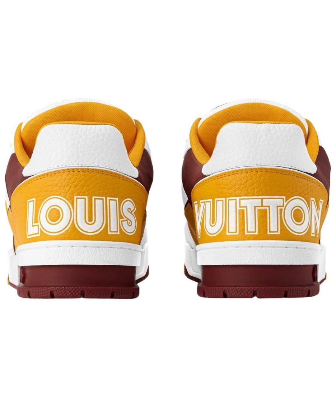 LOUIS VUITTON Желтые кожаные низкие кроссовки / кеды, фото 4