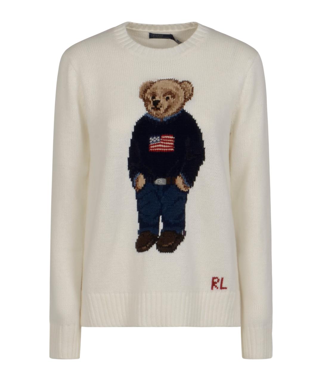 POLO RALPH LAUREN Белый хлопковый джемпер / свитер, фото 1