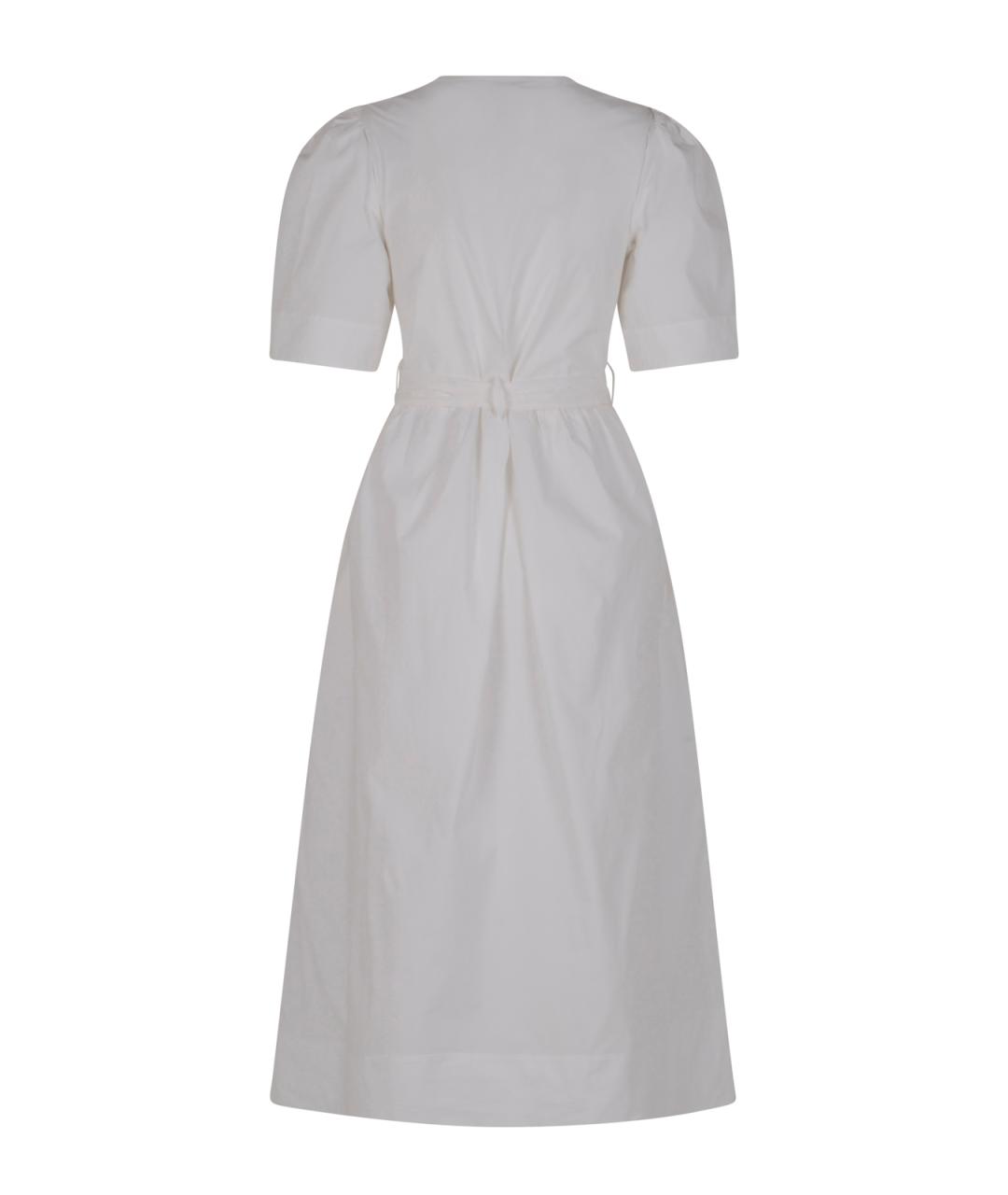 GANNI Белое хлопковое повседневное платье, фото 2
