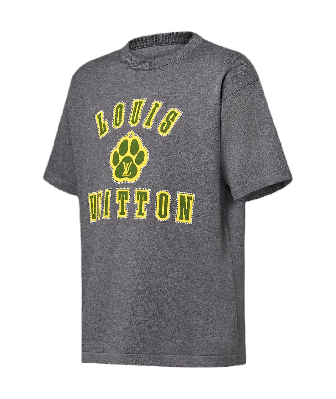 LOUIS VUITTON Серая хлопковая футболка, фото 3