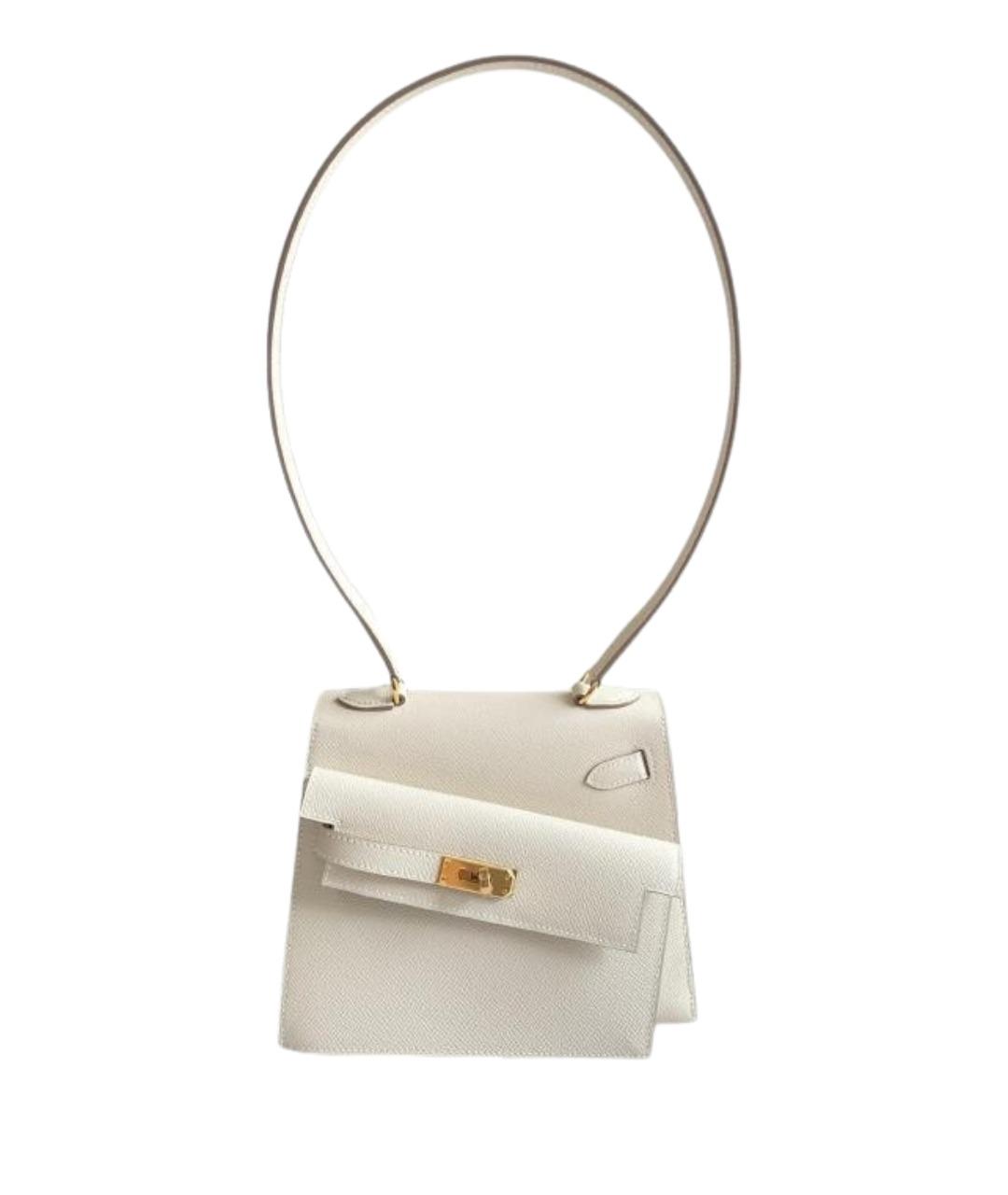 HERMES Белая кожаная сумка через плечо, фото 1