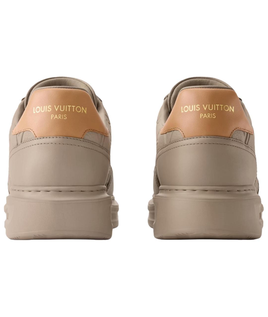LOUIS VUITTON Бежевые кожаные низкие кроссовки / кеды, фото 5