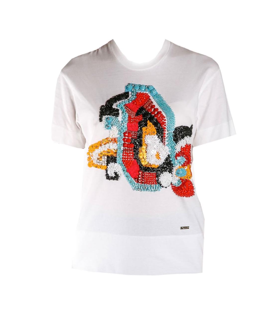 DSQUARED2 Белая хлопковая футболка, фото 9