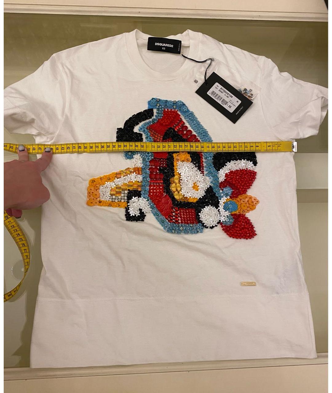 DSQUARED2 Белая хлопковая футболка, фото 8