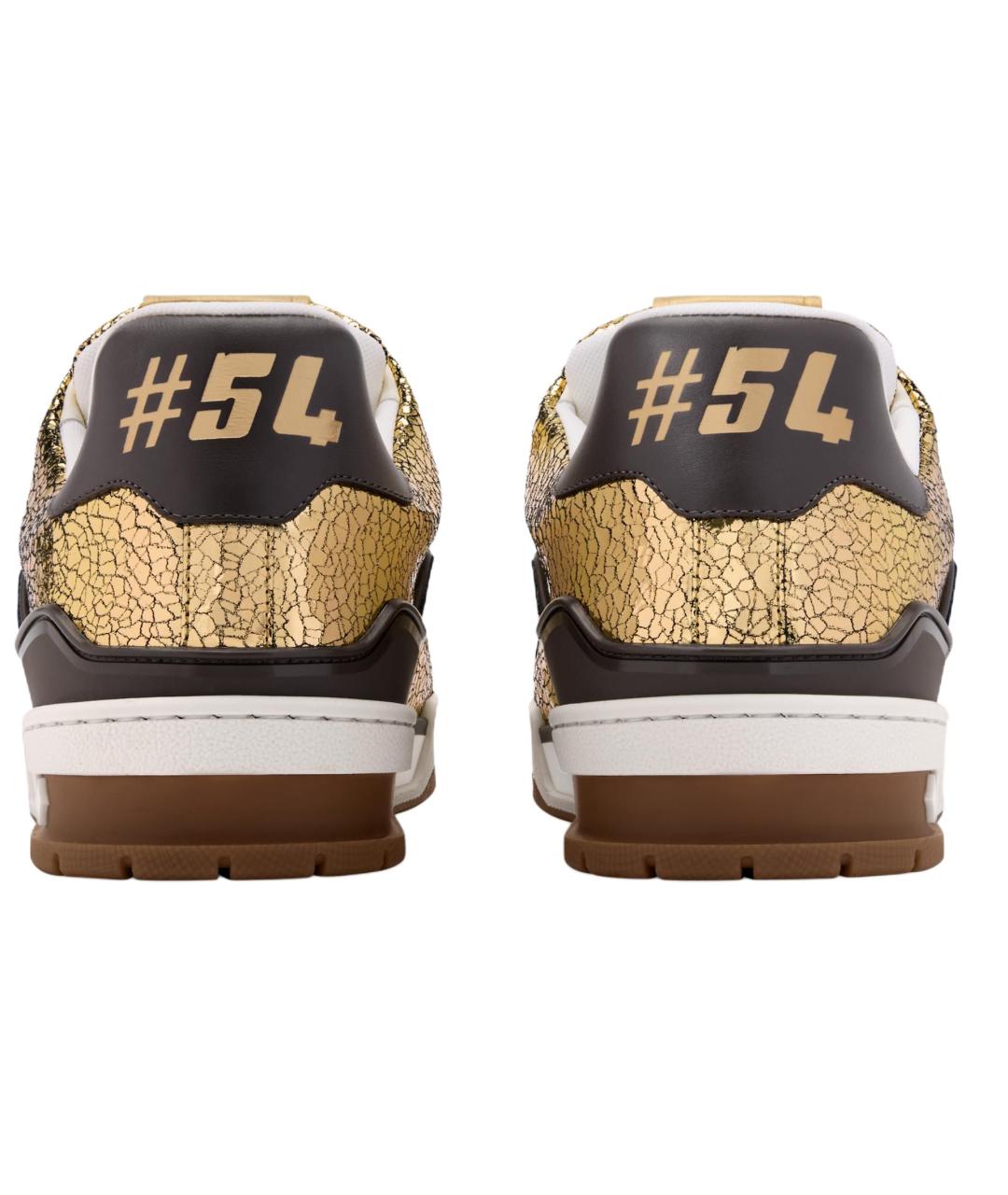 LOUIS VUITTON Золотые низкие кроссовки / кеды, фото 4