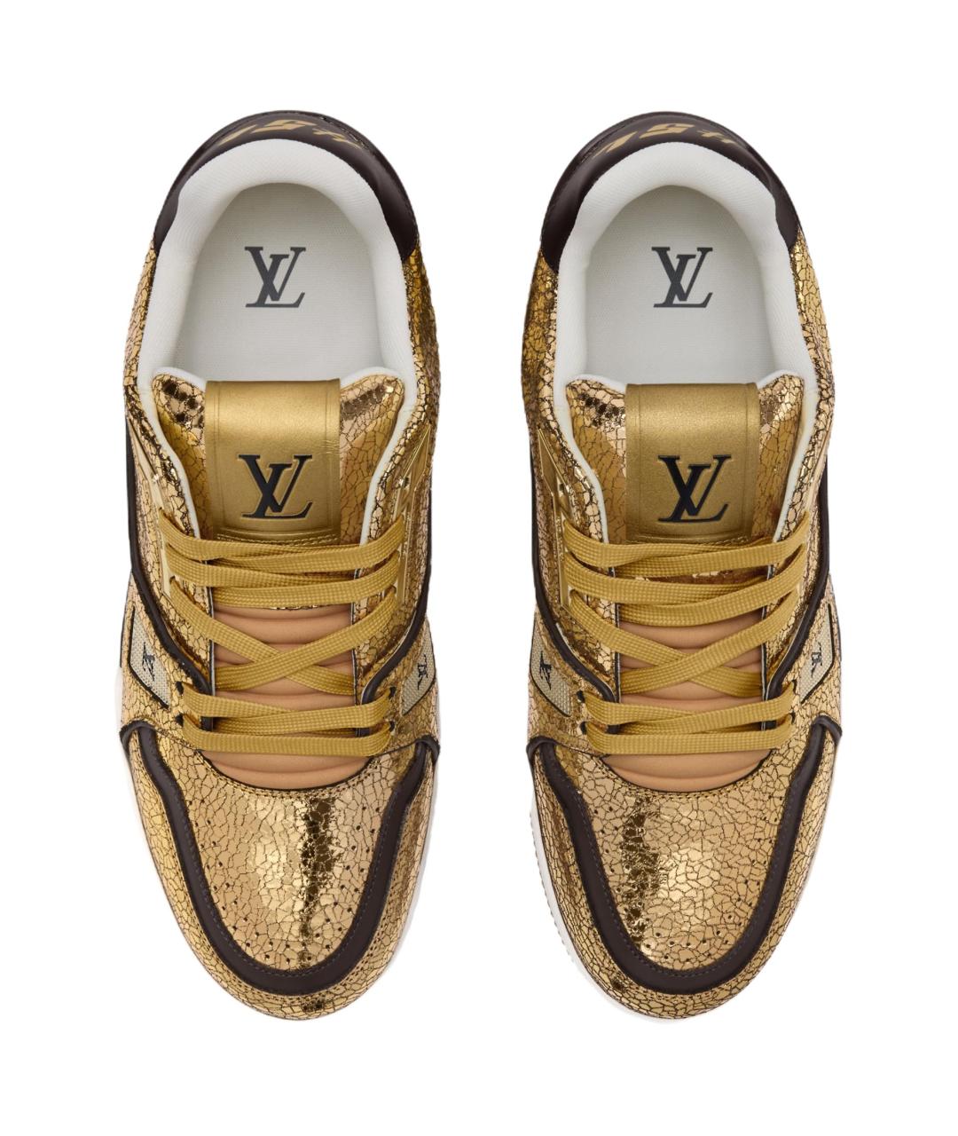 LOUIS VUITTON Золотые низкие кроссовки / кеды, фото 3