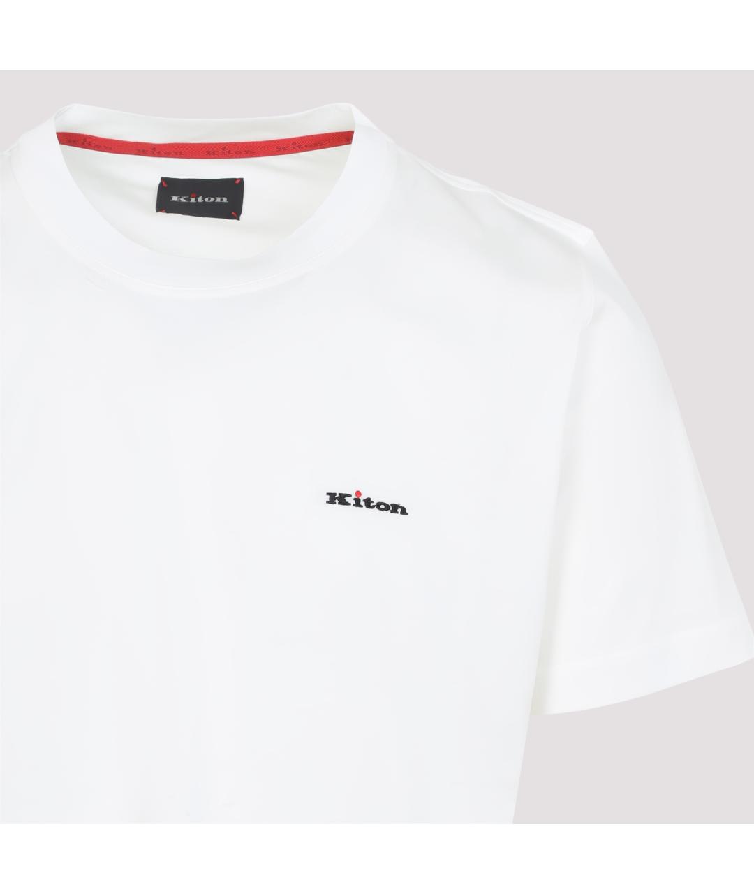 KITON Белая хлопковая футболка, фото 3