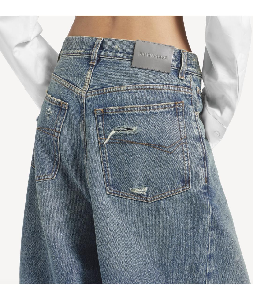 BALENCIAGA Синие хлопковые прямые джинсы, фото 6