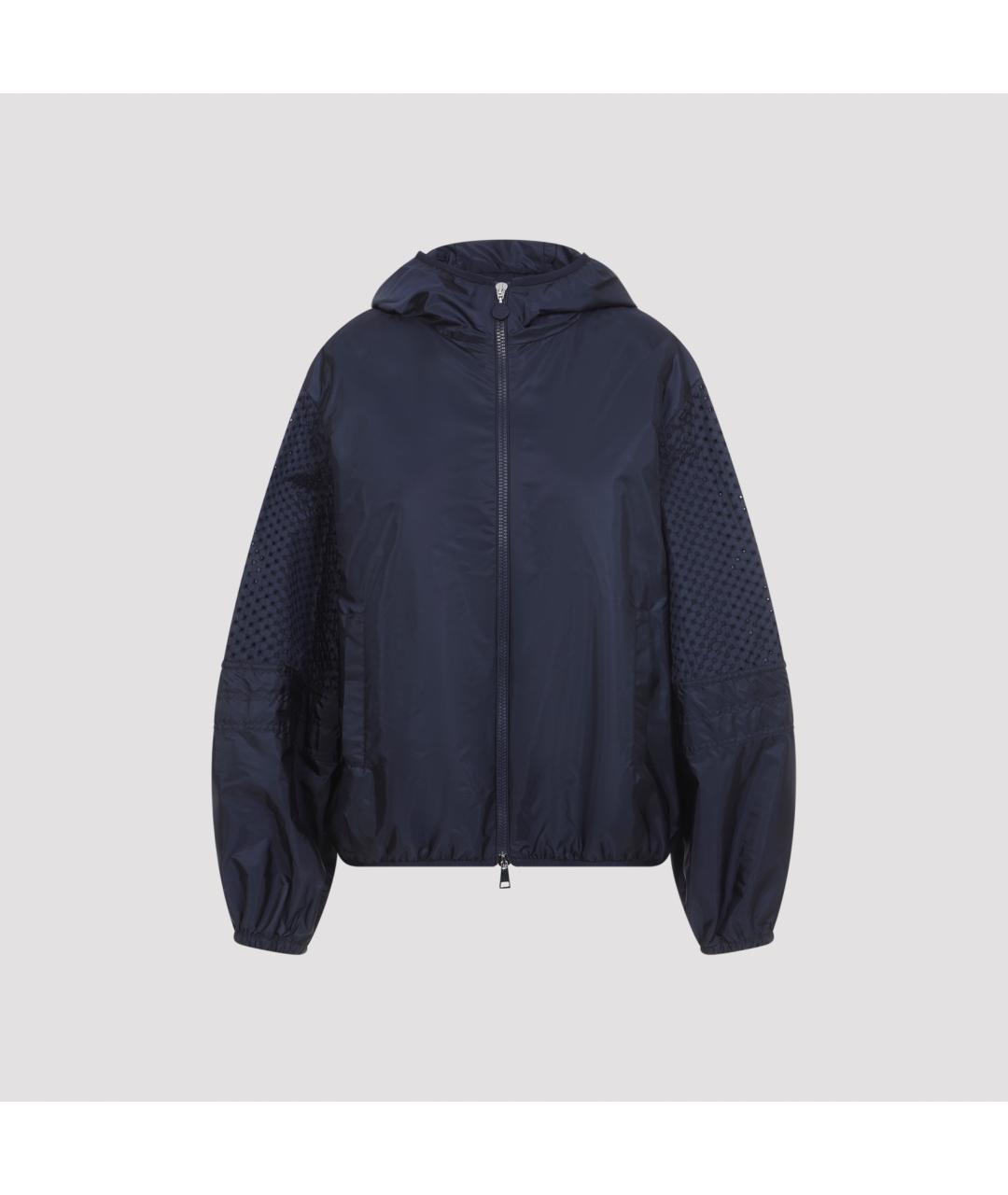 MONCLER Темно-синяя полиамидовая куртка, фото 2