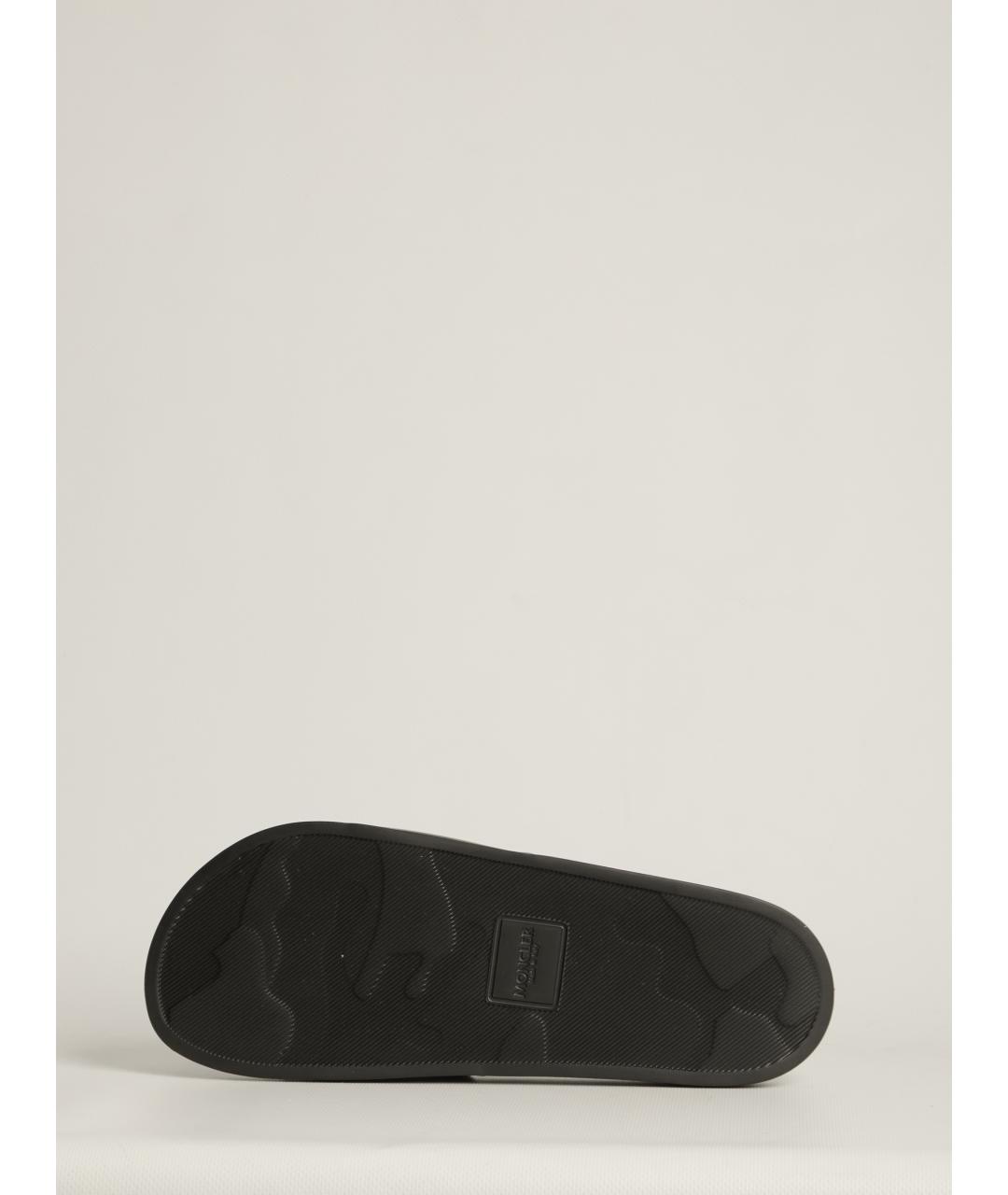 MONCLER Черные синтетические шлепанцы, фото 4