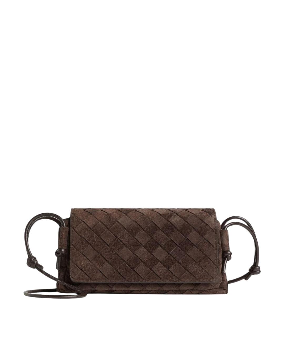 BOTTEGA VENETA Коричневая замшевая сумка через плечо, фото 1