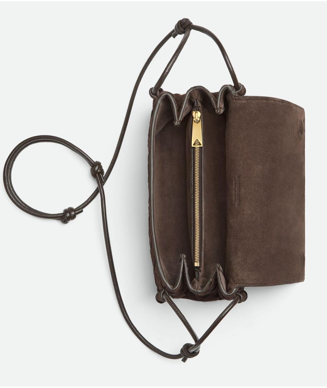 BOTTEGA VENETA Коричневая замшевая сумка через плечо, фото 2