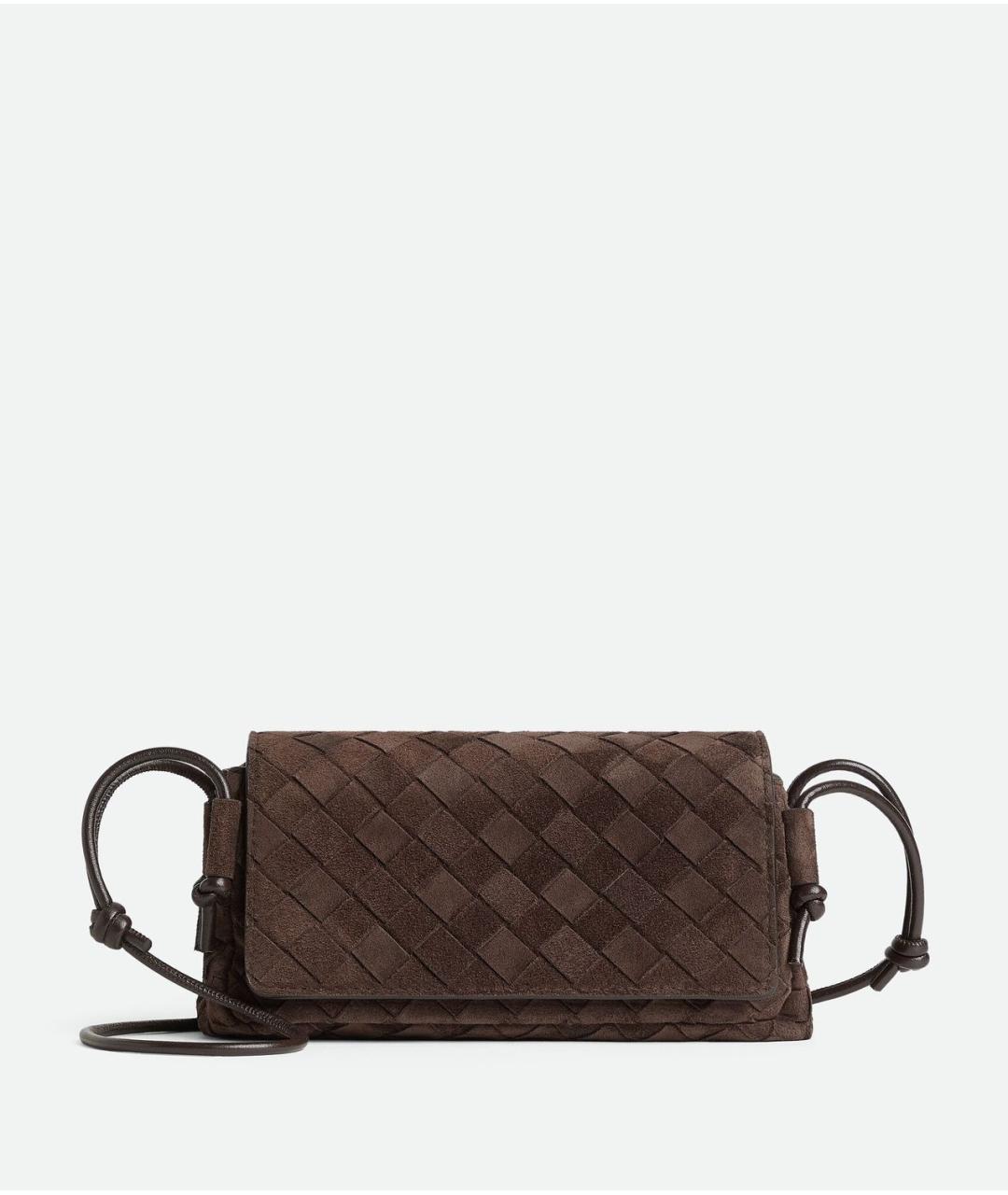 BOTTEGA VENETA Коричневая замшевая сумка через плечо, фото 5