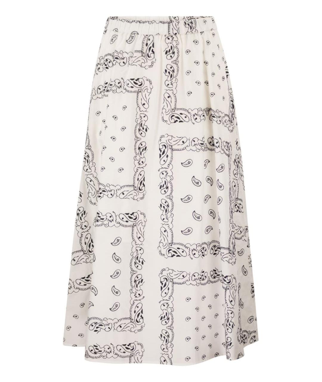 WEEKEND MAX MARA Белая хлопковая юбка миди, фото 1