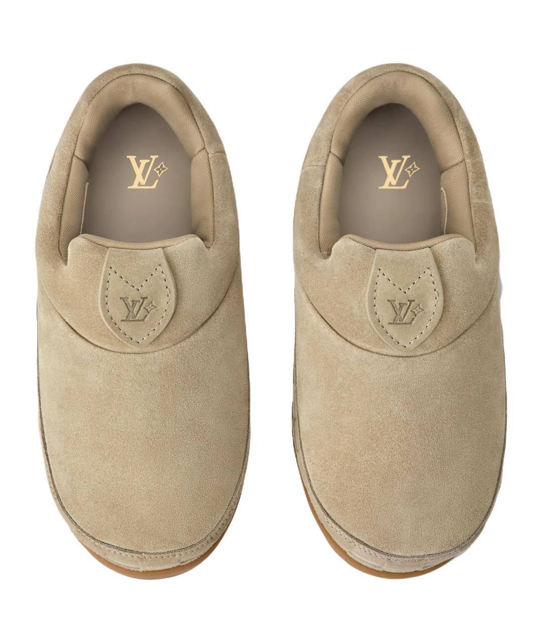 LOUIS VUITTON Бежевые замшевые ботинки, фото 4