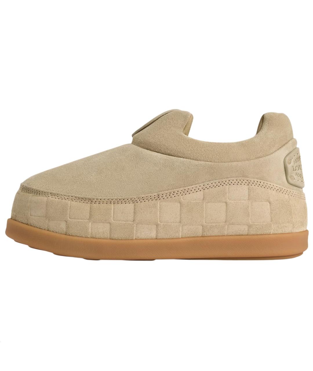 LOUIS VUITTON Бежевые замшевые ботинки, фото 2