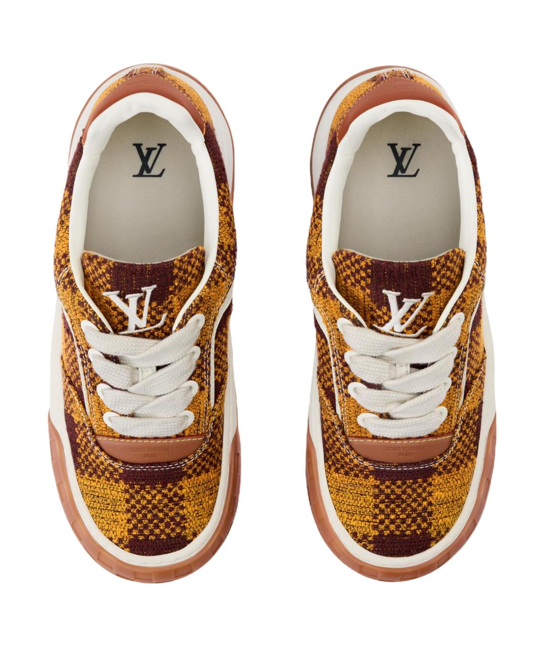 LOUIS VUITTON Коричневые кожаные кроссовки, фото 4