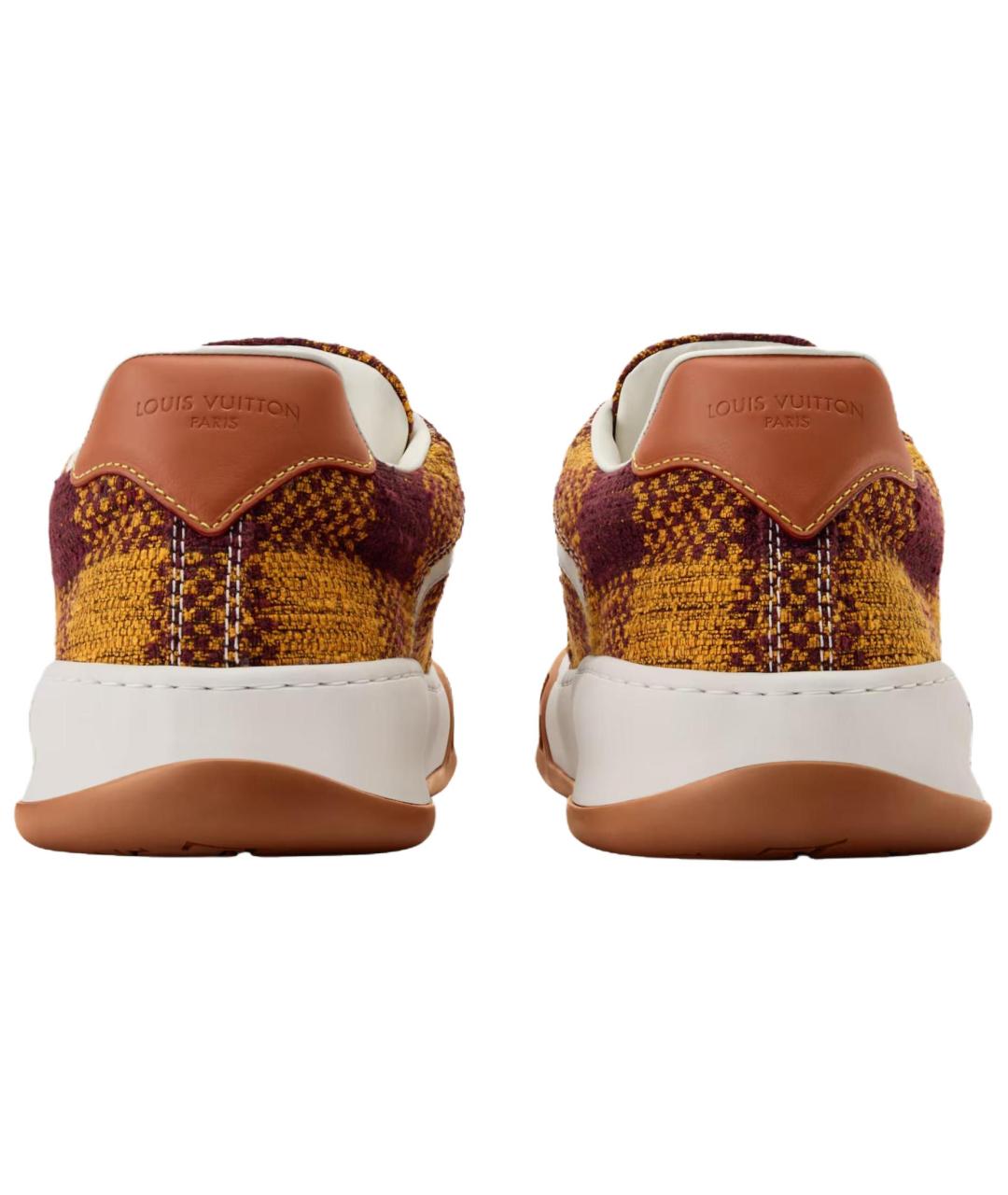 LOUIS VUITTON Коричневые кожаные кроссовки, фото 5