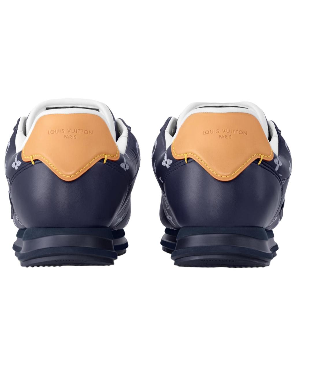 LOUIS VUITTON Темно-синие кожаные низкие кроссовки / кеды, фото 5