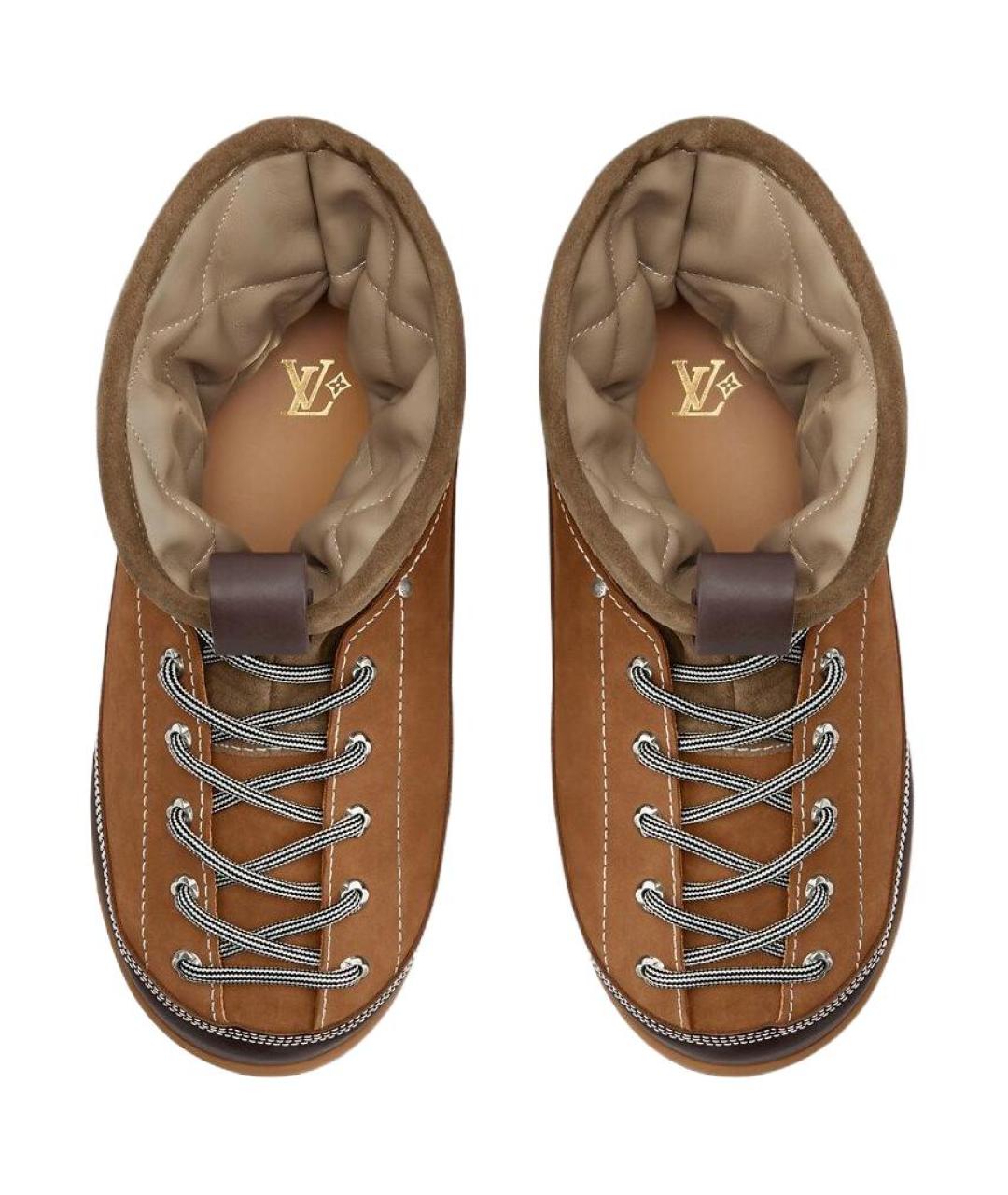 LOUIS VUITTON Коричневые высокие ботинки, фото 4