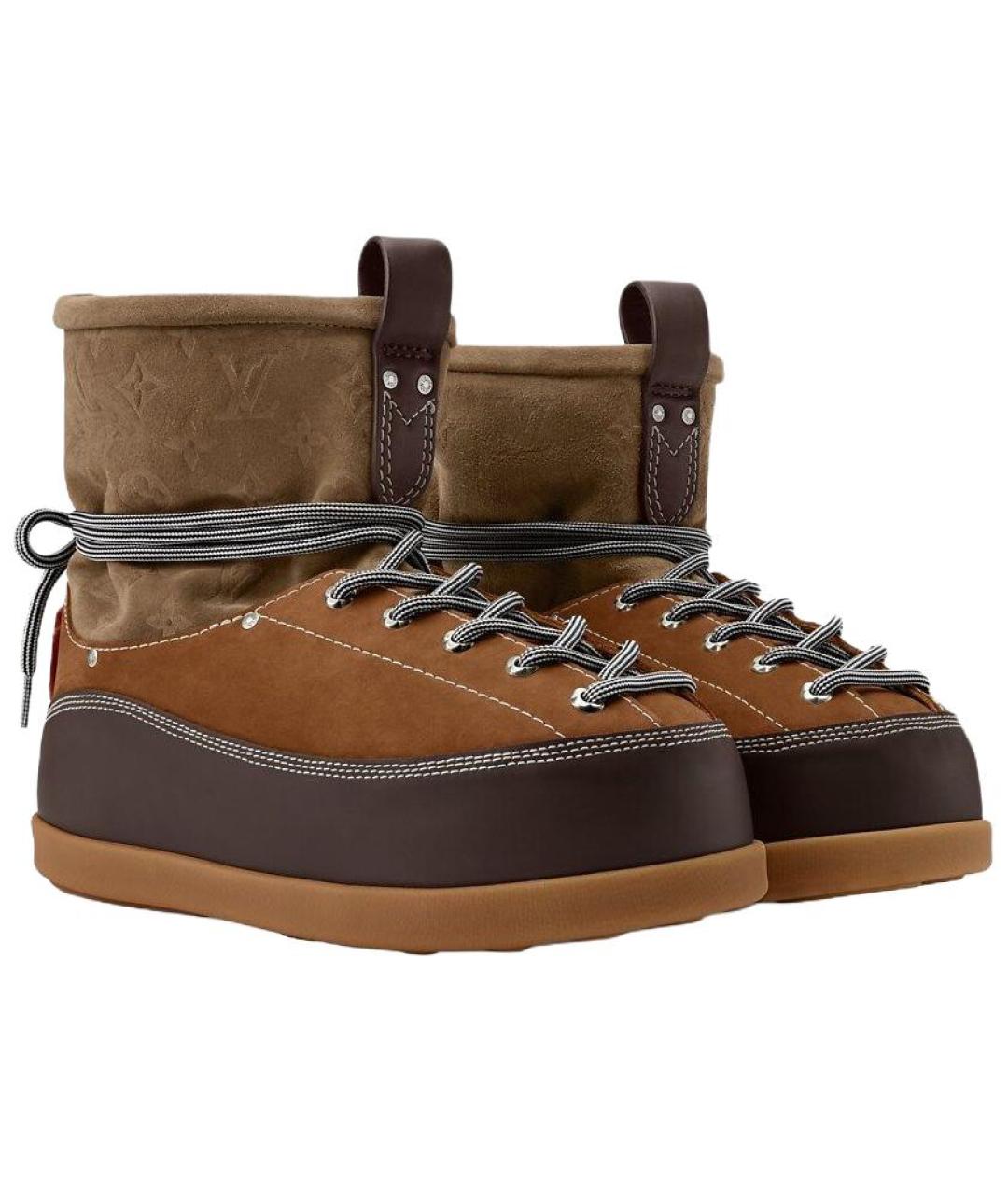 LOUIS VUITTON Коричневые высокие ботинки, фото 3