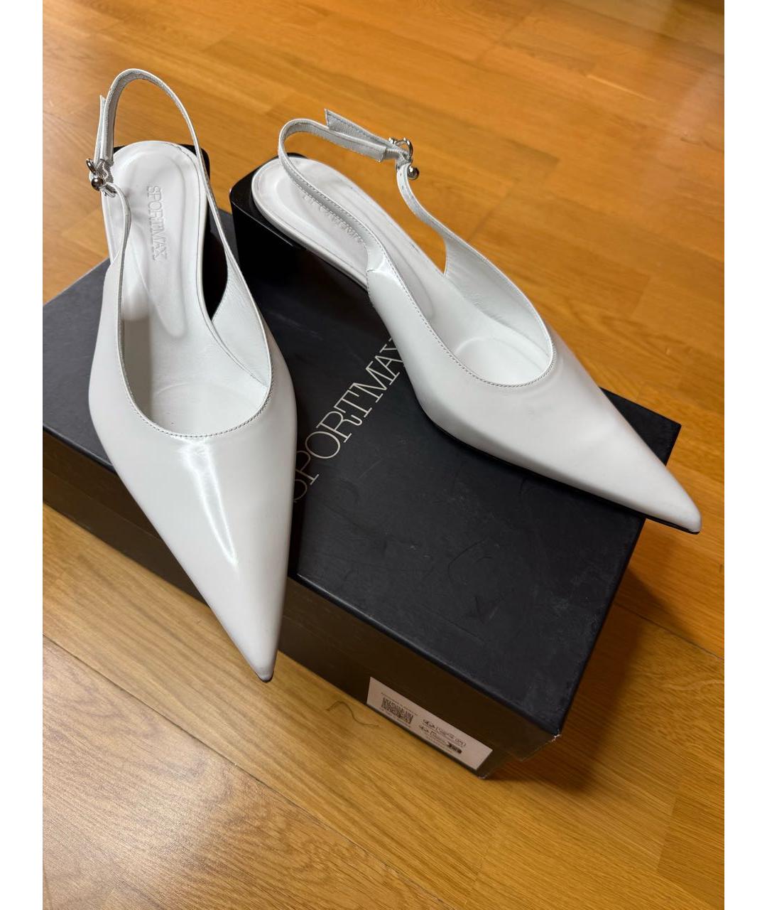 SPORTMAX Белые туфли из лакированной кожи, фото 5