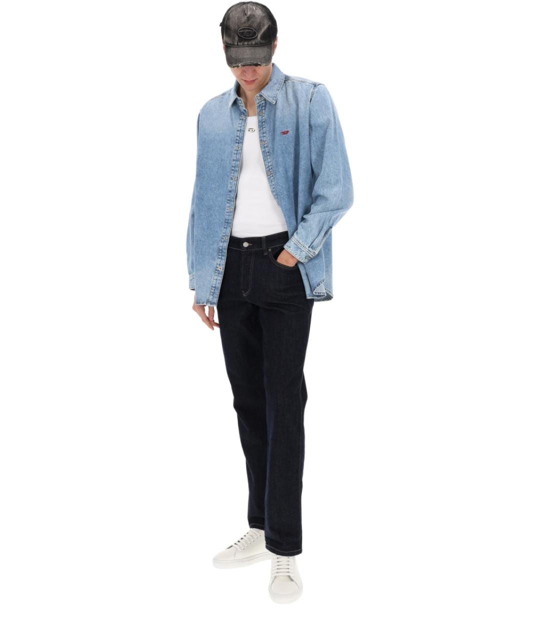 DIESEL Синяя хлопковая кэжуал рубашка, фото 2